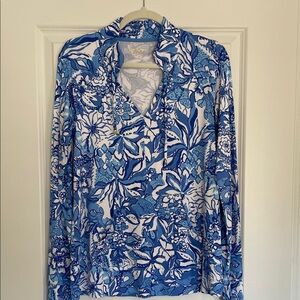 Lilly Pulitzer Floral Blue Women's Top